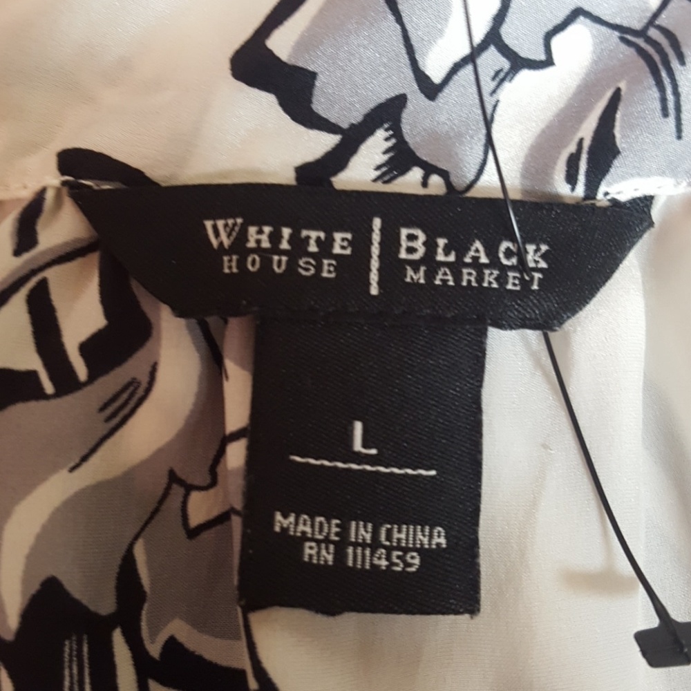 White House Black Market 100% Silk Blouse L - Picture 7 of 8